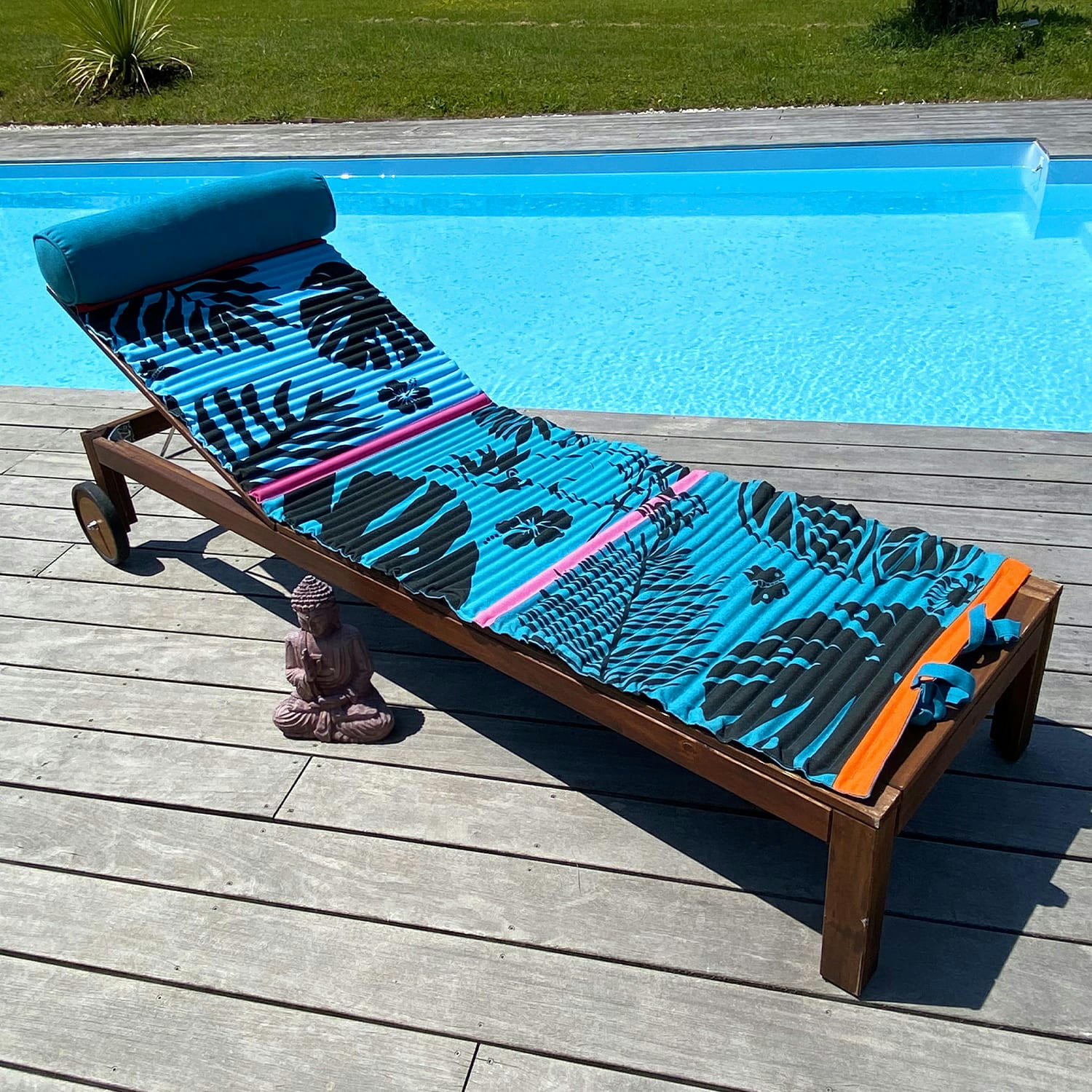 MATELAS POUR BAIN DE SOLEIL - Matelas de plage pour bain de soleil Kala 60x180 bleu canard