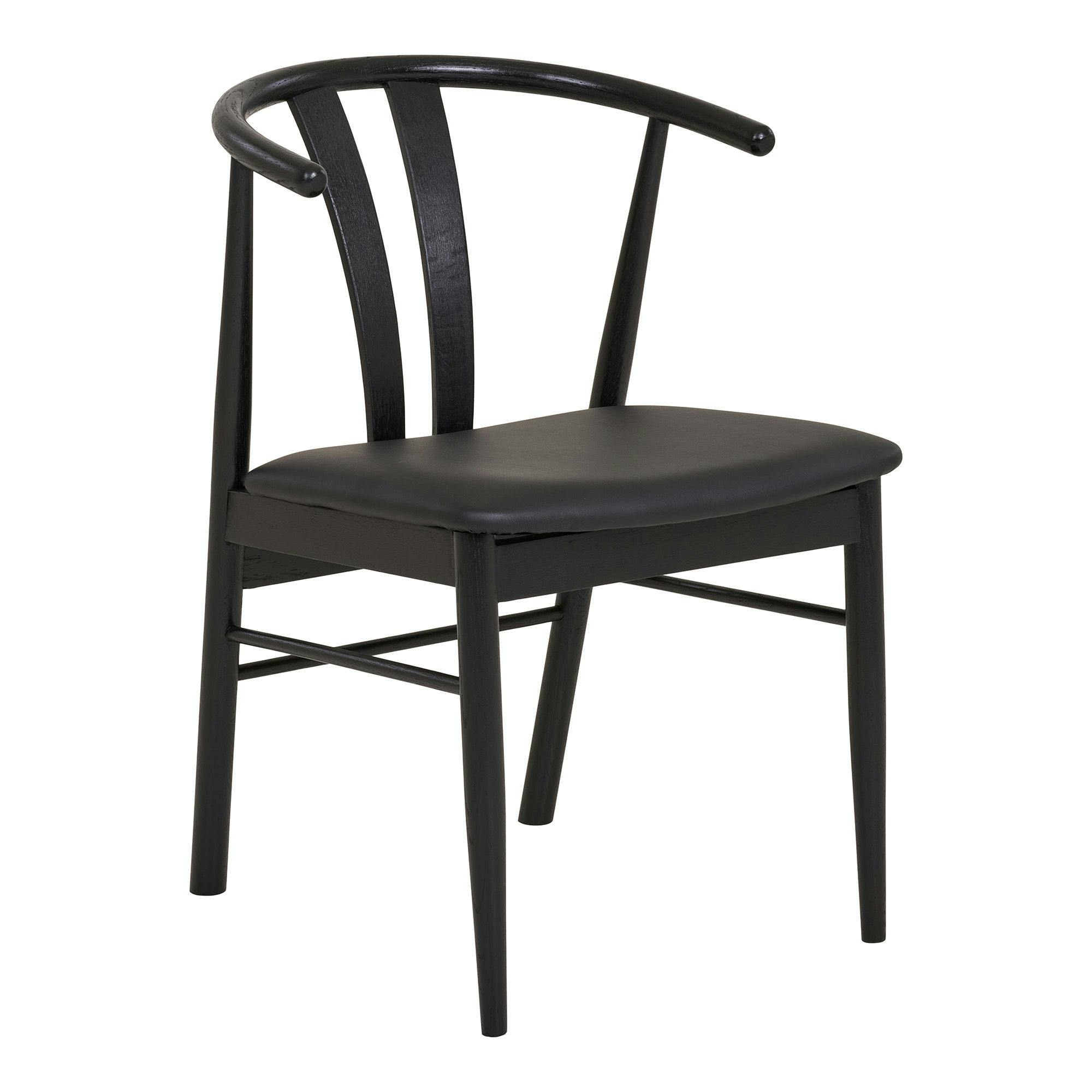 Chaise de salle à manger design noire en bois de hêtre (lot de 2) BERLIN