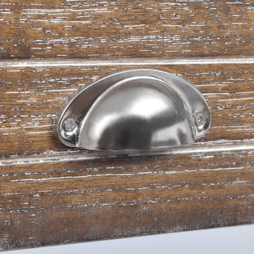 NNEVL Nightstand with 1 Drawer Brown and White