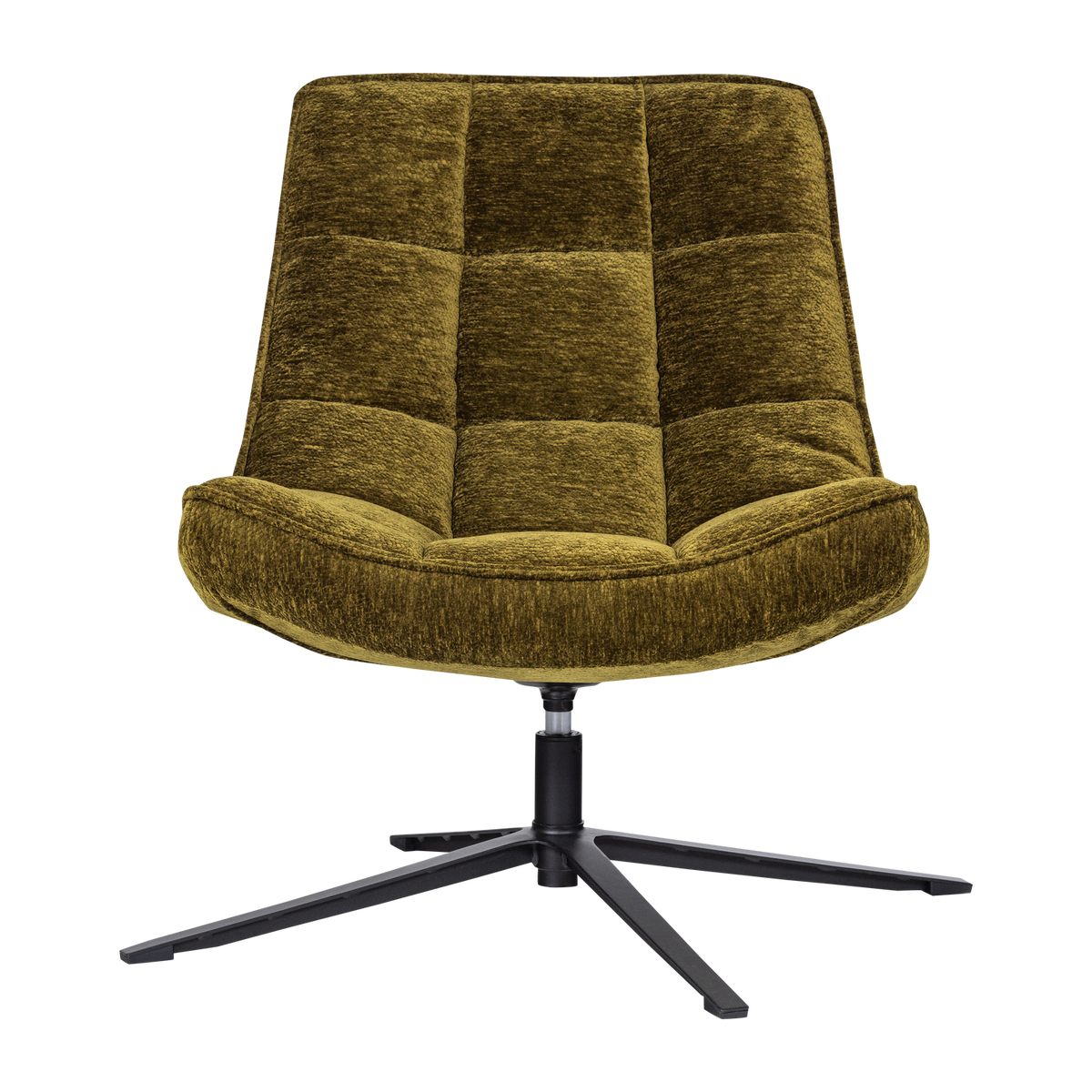 WOOOD draaifauteuil Maudi - Chenille - Groen - 84x74x86
