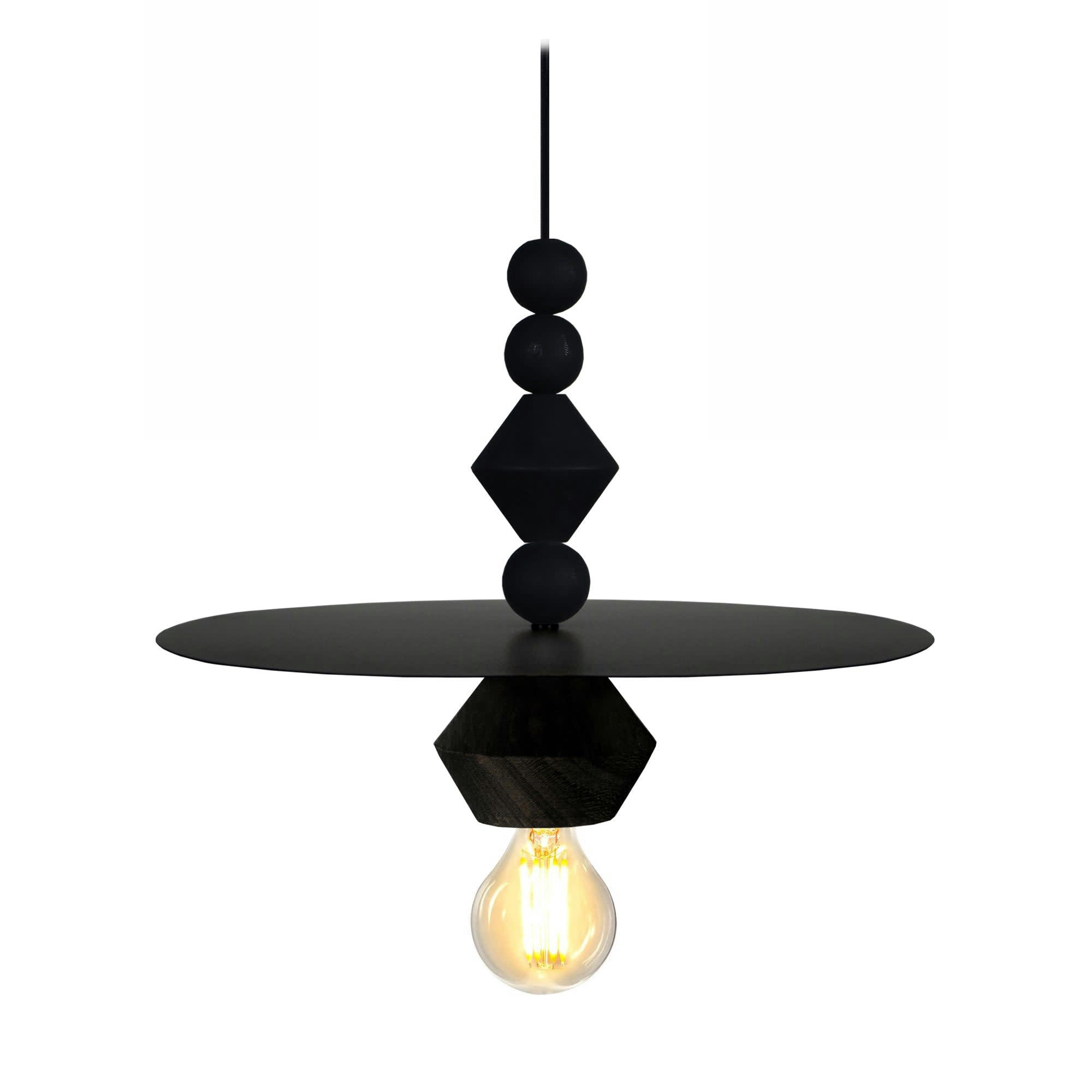 BOULIER DISQUE - Suspension bois noir