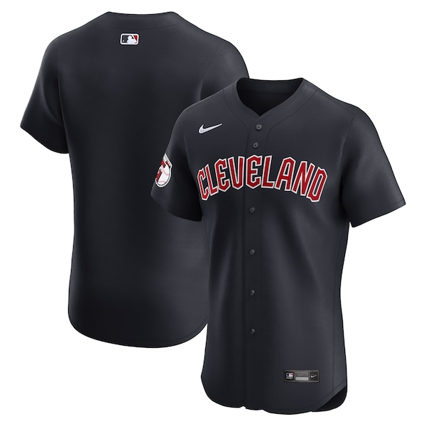 Cleveland Guardians Nike Alternate Vapor Premier Elite Patch Jersey - Navy