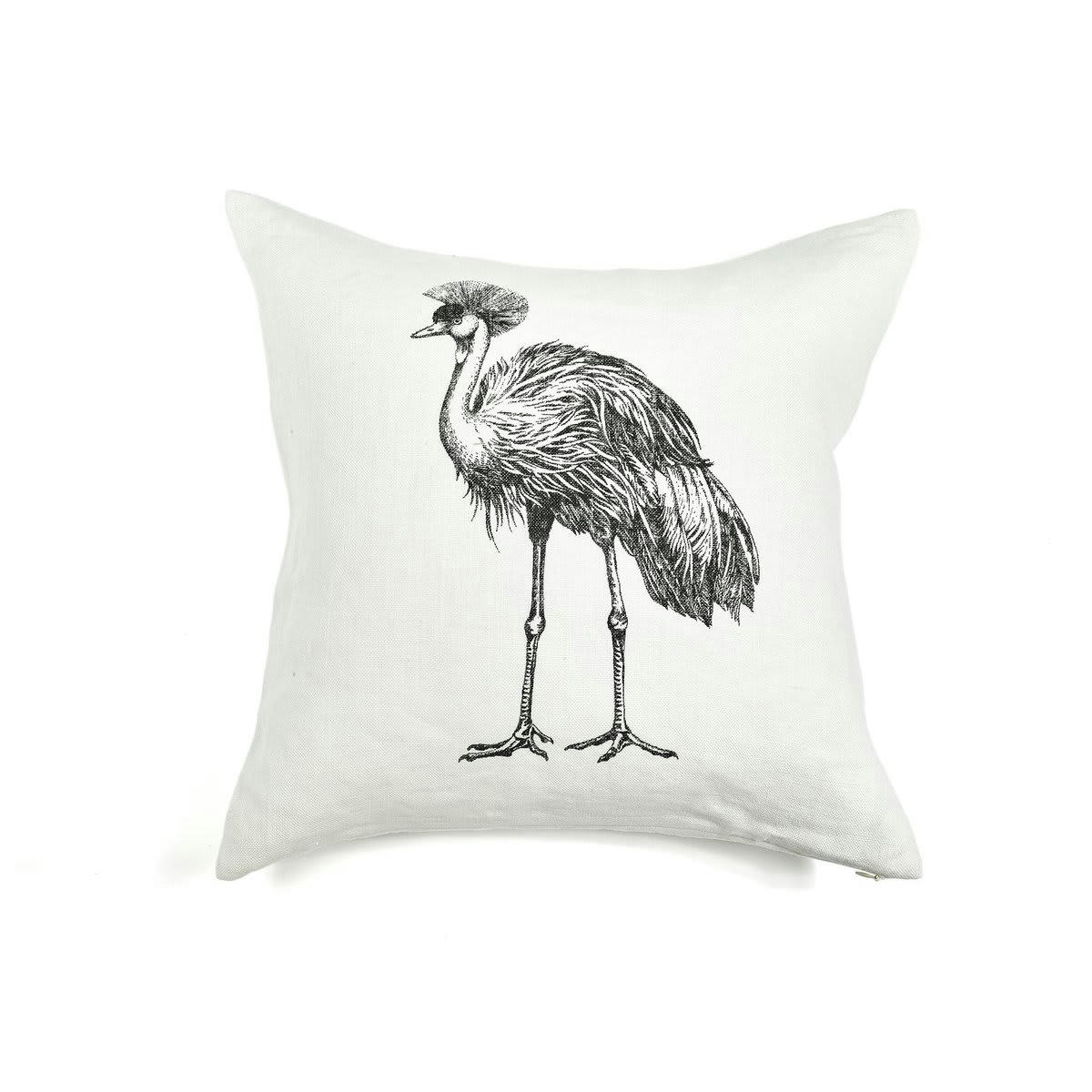 AFRIQUE ANIMAL - Coussin en lin pur lavé Zebre 45x45