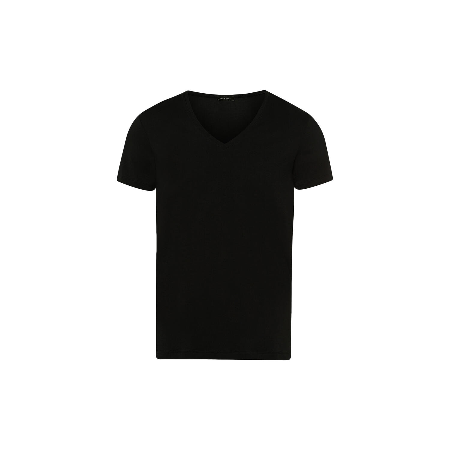 Cotton Superior SS Shirt V-Neck, black