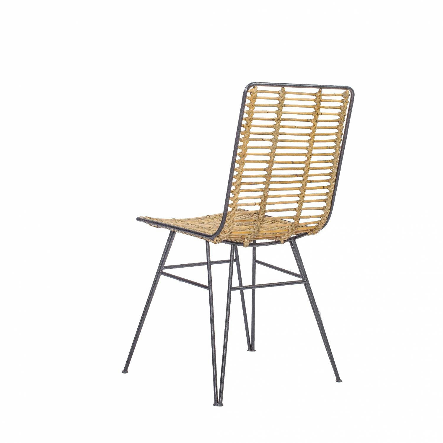 CLEM - Chaise de salon en rotin et métal