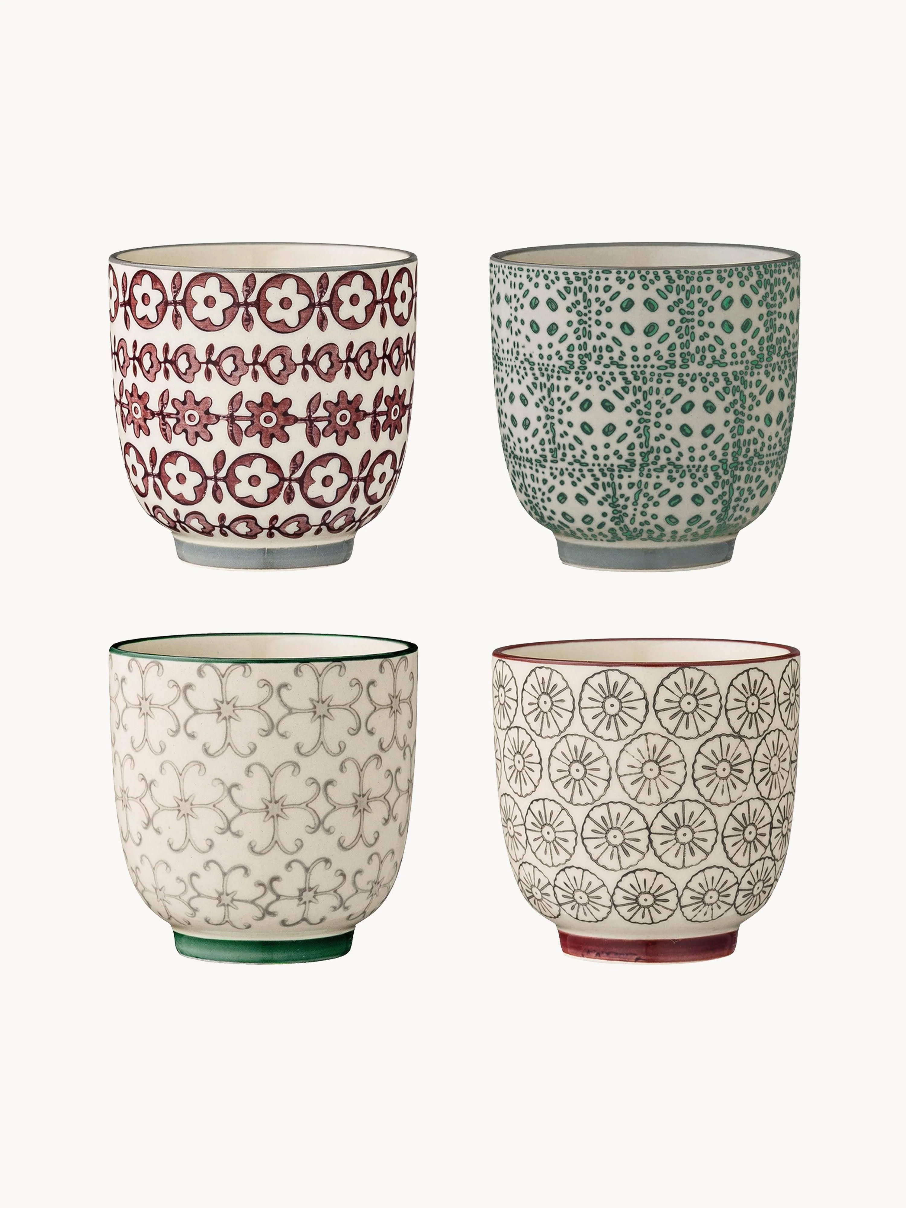 XS Becher Karine mit kleinem Muster, 4er-Set