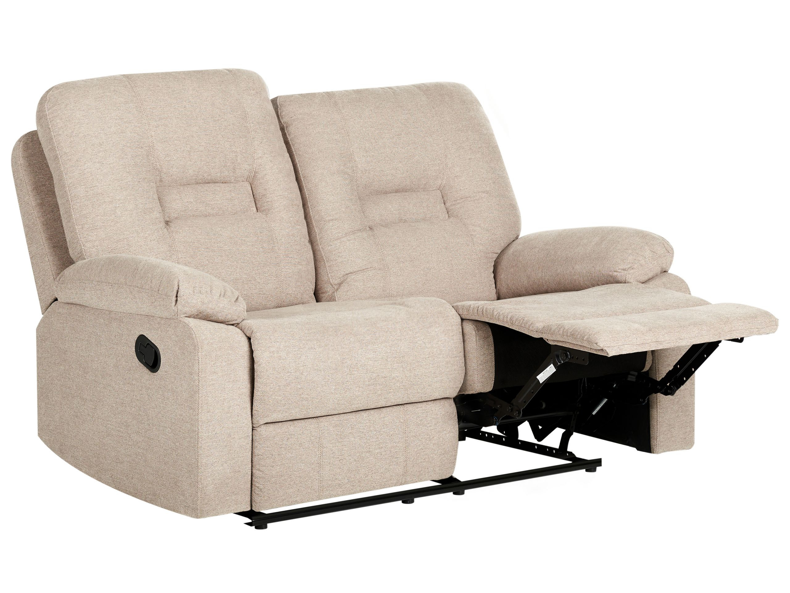 Sofa z manualną funkcją relaksu BERGENBeżowy dla 2 osób