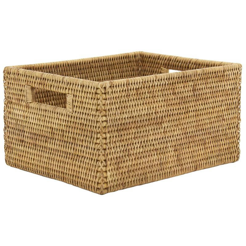 - Panier de rangement en rotin naturel 28 x 22 x 15 cm