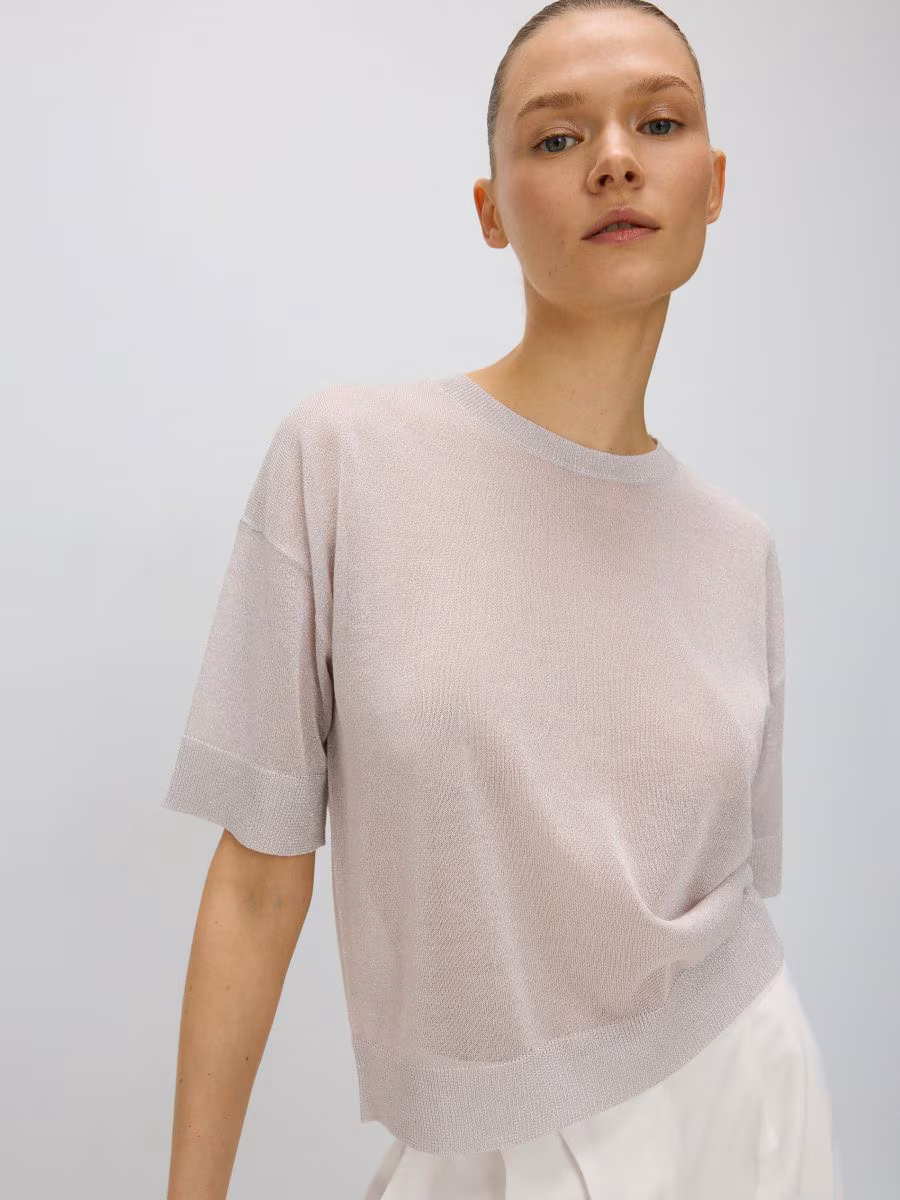 Top With Metallised Yarn Blend