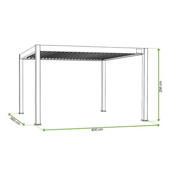 Pergola Ogrodowa Tarasowa DELUXE AUTOMATIC 3,6x4 z oświetleniem LED