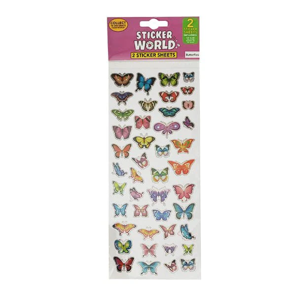 Sticker World Sheets Butterflies 2 Pack