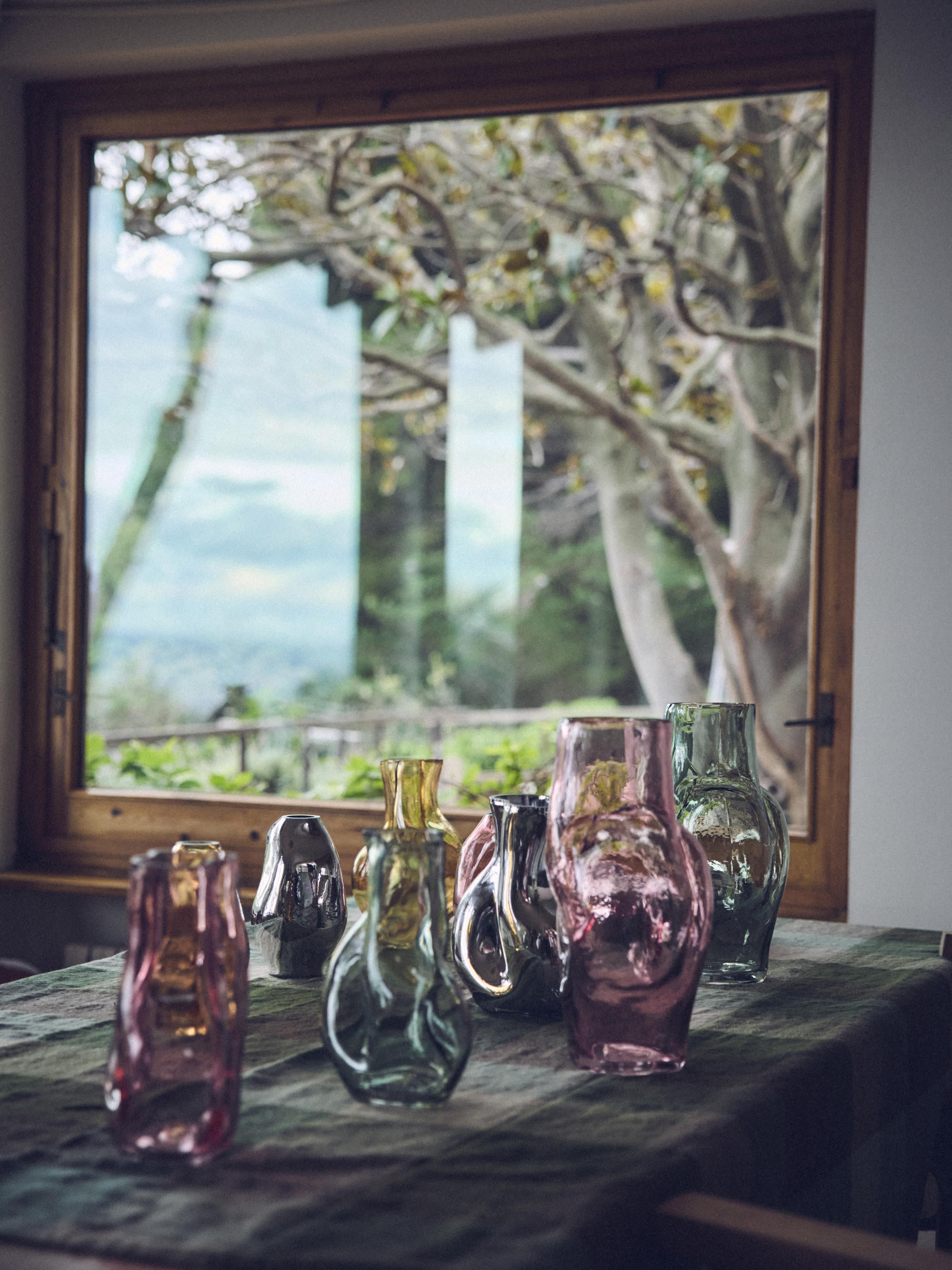Handgefertigte Glas-Vase Gleam, H 32 cm