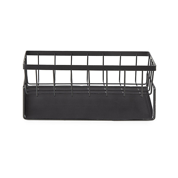 Organiseur d’évier en métal noir L. 23 x H. 11 x l. 9 cm Compactor