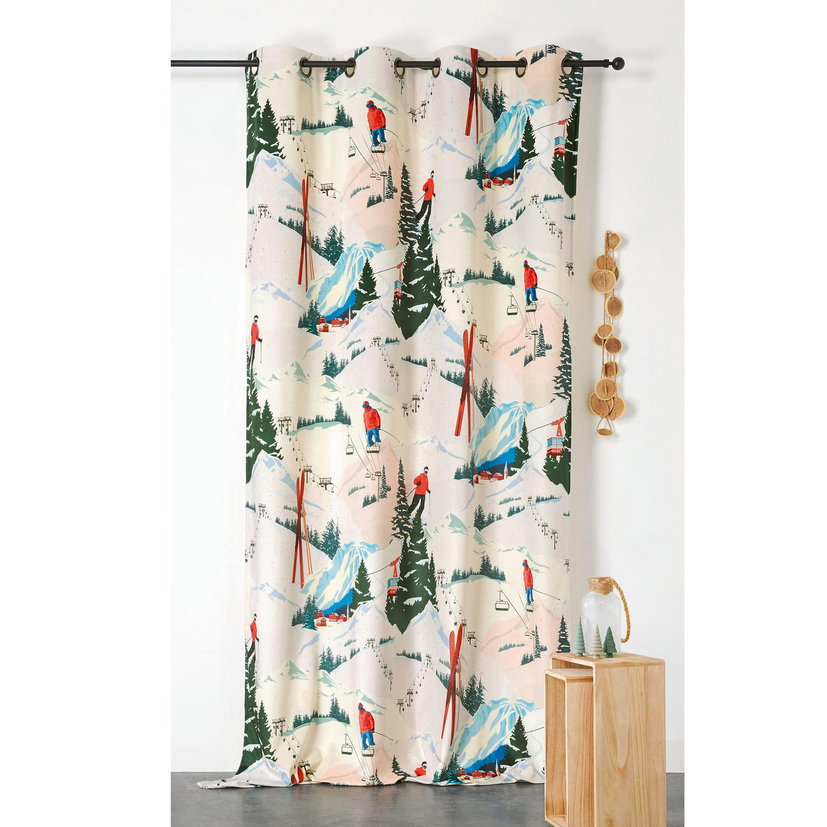 - Rideau d'ameublement solaise polyester beige 145x260 cm