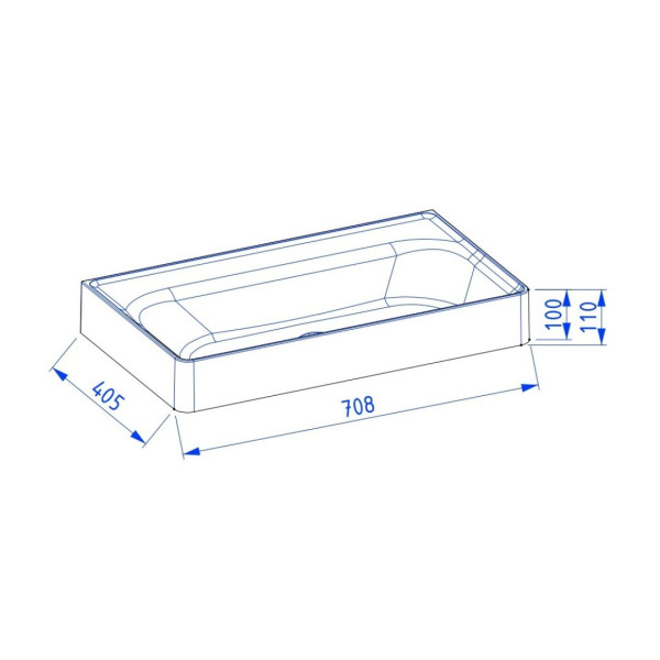 Umywalka wpuszczana MOSS Solid Surface 70 cm biały mat bez o