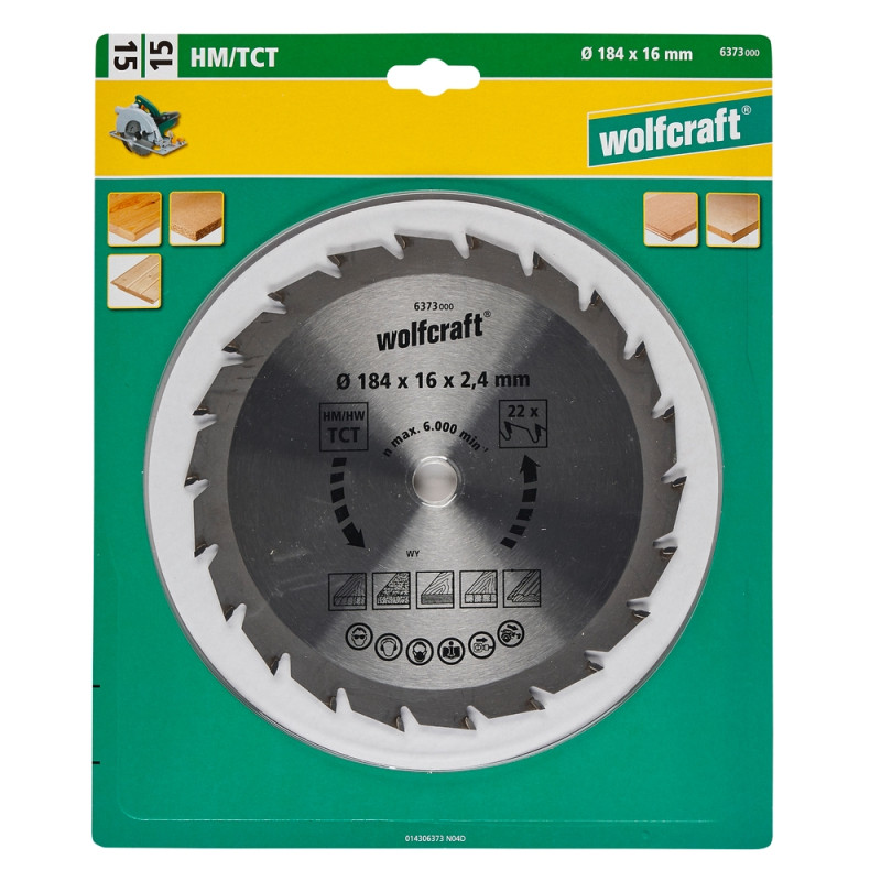 Lame de scie circulaire Ø 184 x 16 mm WOLFCRAFT
