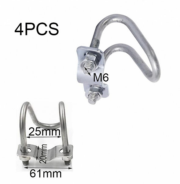 CODEKEY Lot de 4 colliers de serrage en forme de U pour entrepôt, supermarché et magasins (25 x 25)