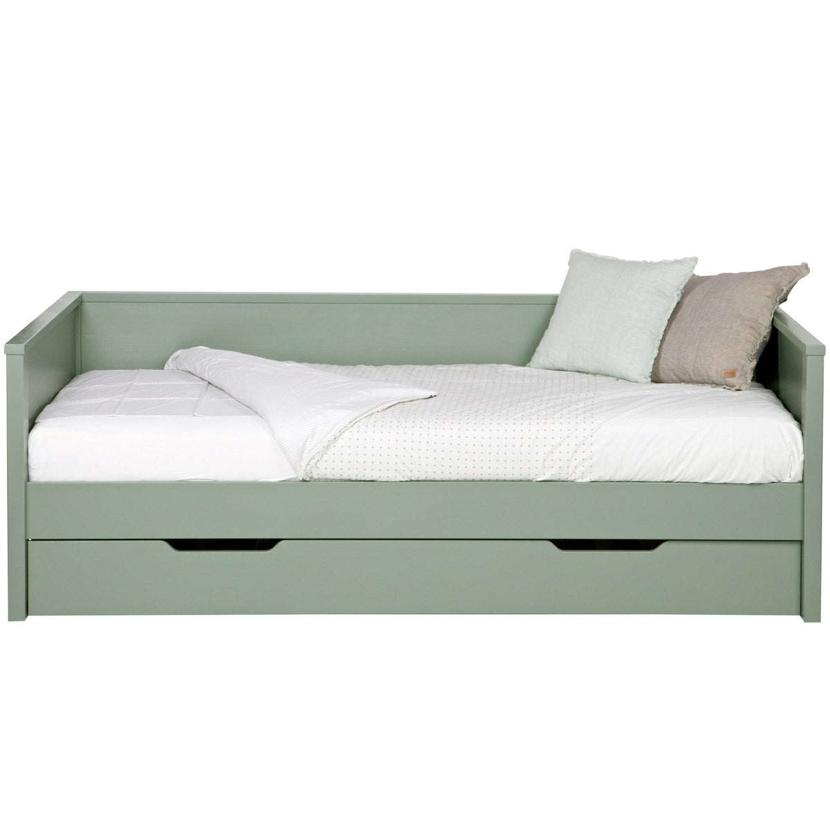 WOOOD bedbank incl matras/bedlade Nikki - Grenen - Groen - 208x100