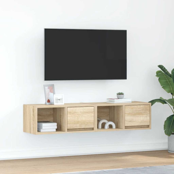 2x Szafka Pod Telewizor Szafka RTV Półka Stolik Telewizyjny 60x31x25.5 cm