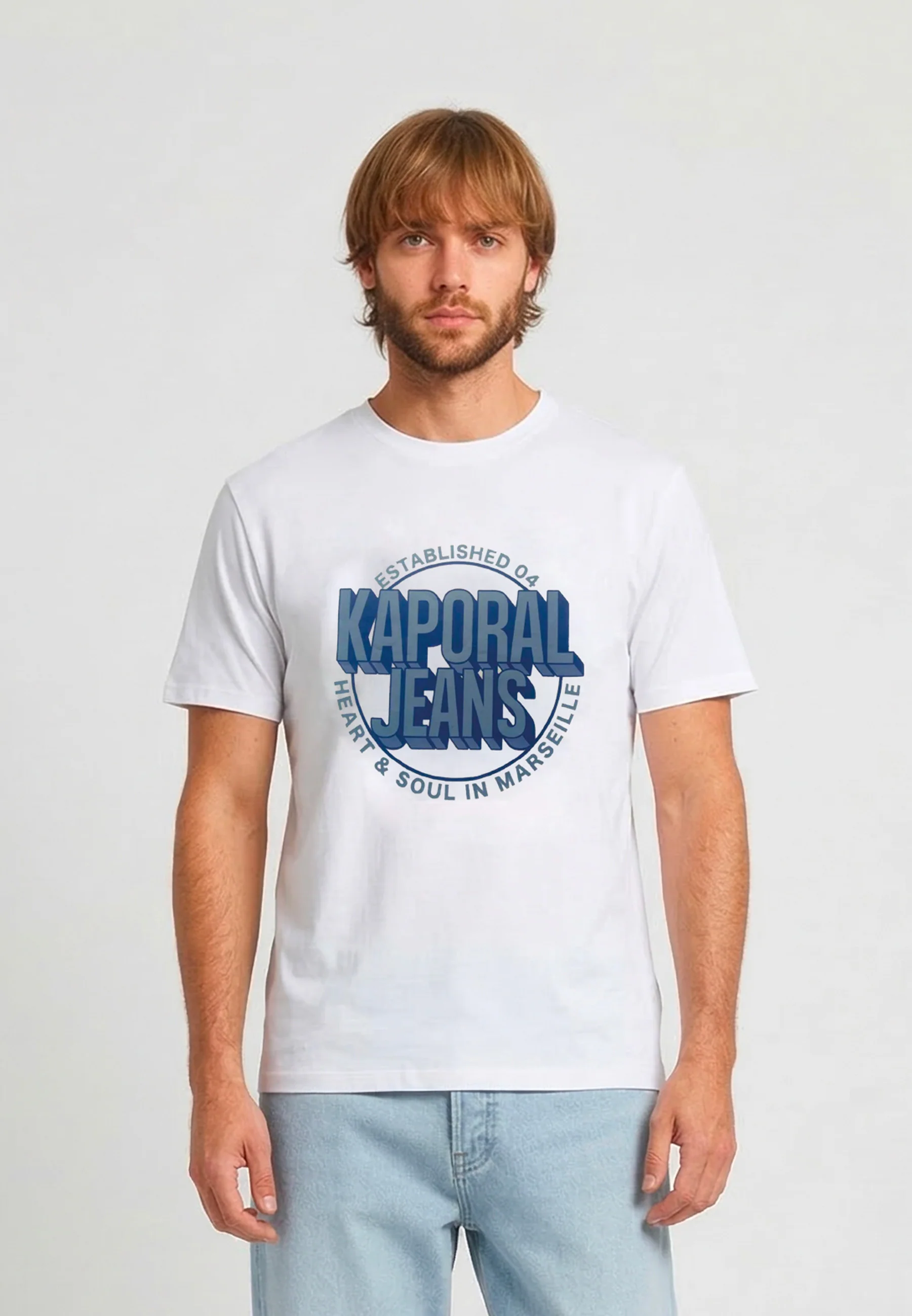 T-shirt manches courtes regular blanc coton TYLER