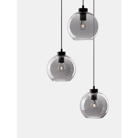 Pendelleuchte »Palmer«, LED, 3-flammig, schwarz/rauchgrau