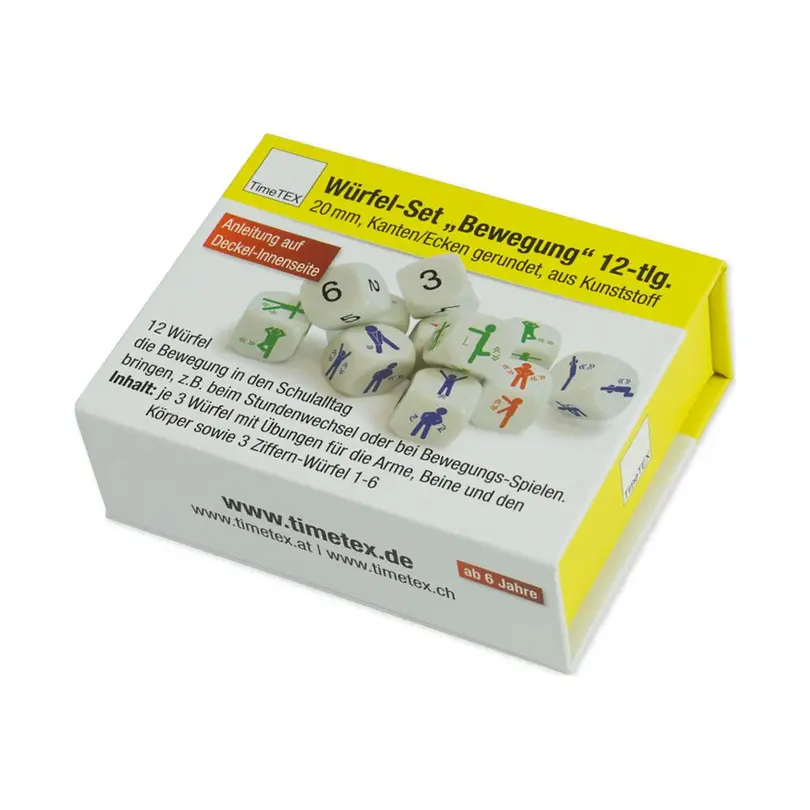 Spielset 12-teilig Würfel-Set Bewegung