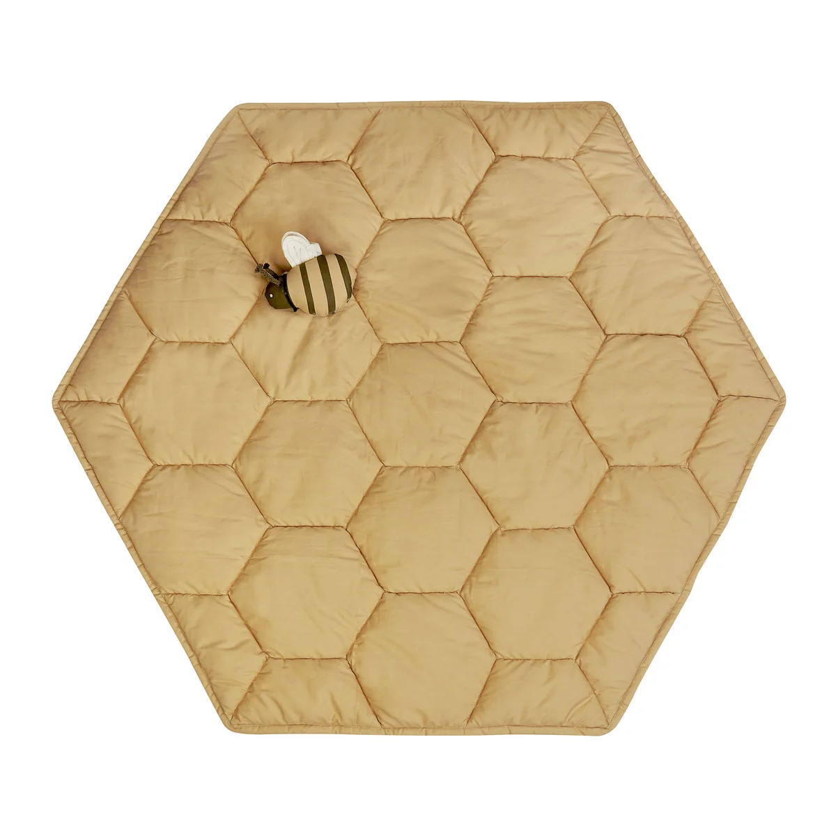 Lorena Canals - Honeycomb Spielmatte, 100 x 100 cm, honey / natural / dunkelgrau
