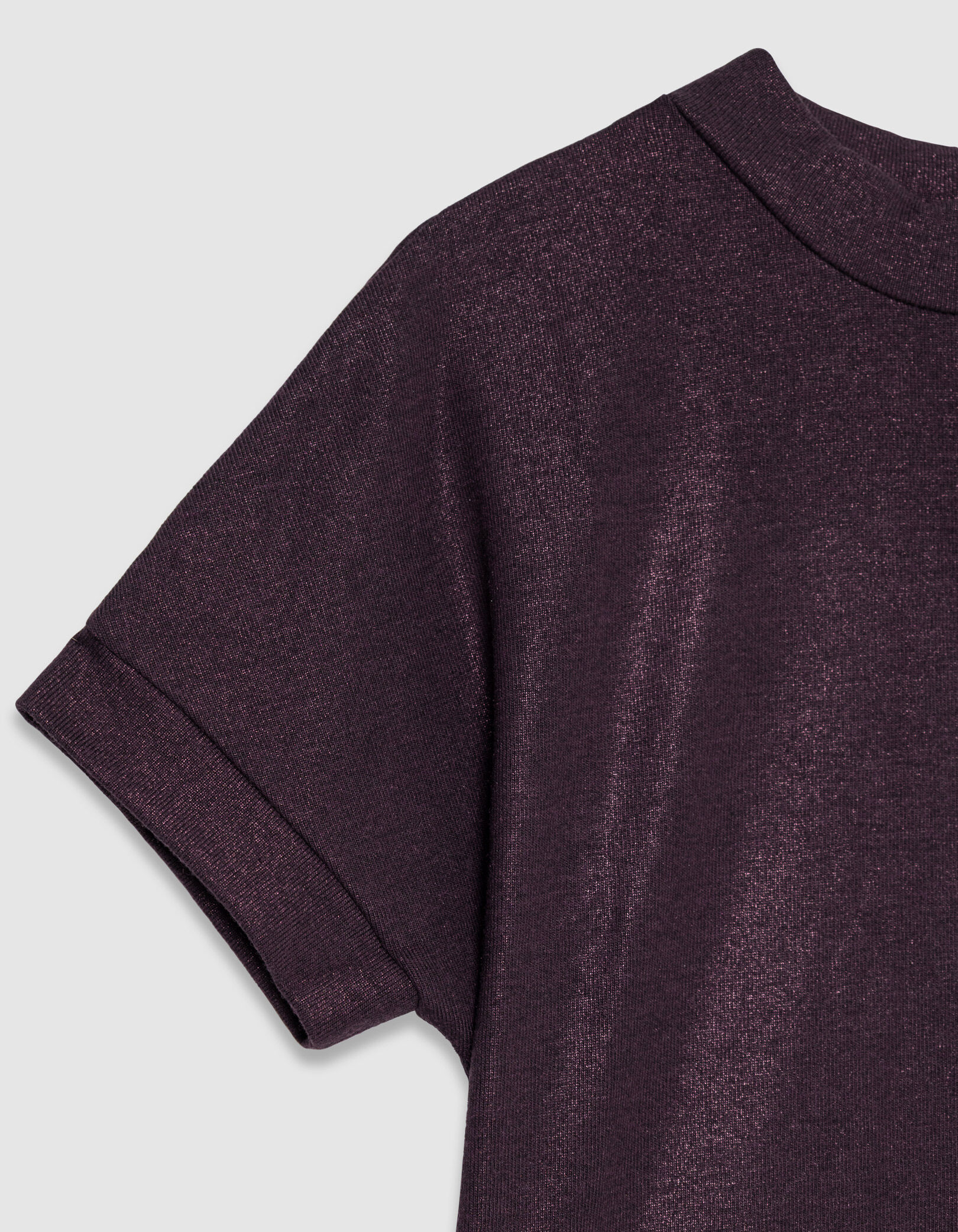 Tee-shirt manches courtes marine pailleté Femme