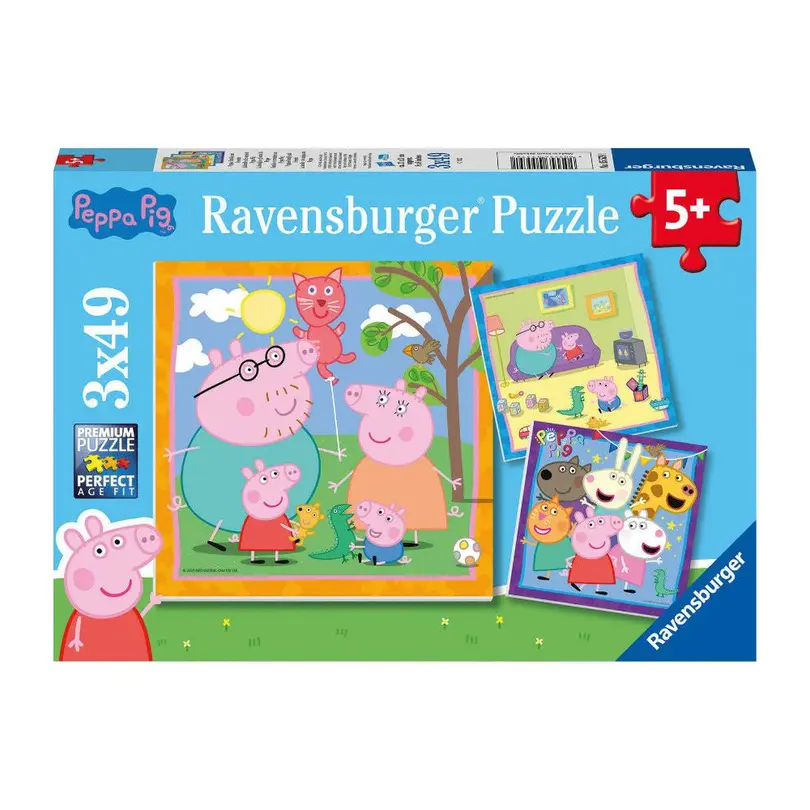 Puzzle 3er-Set Peppas Familie und Freunde