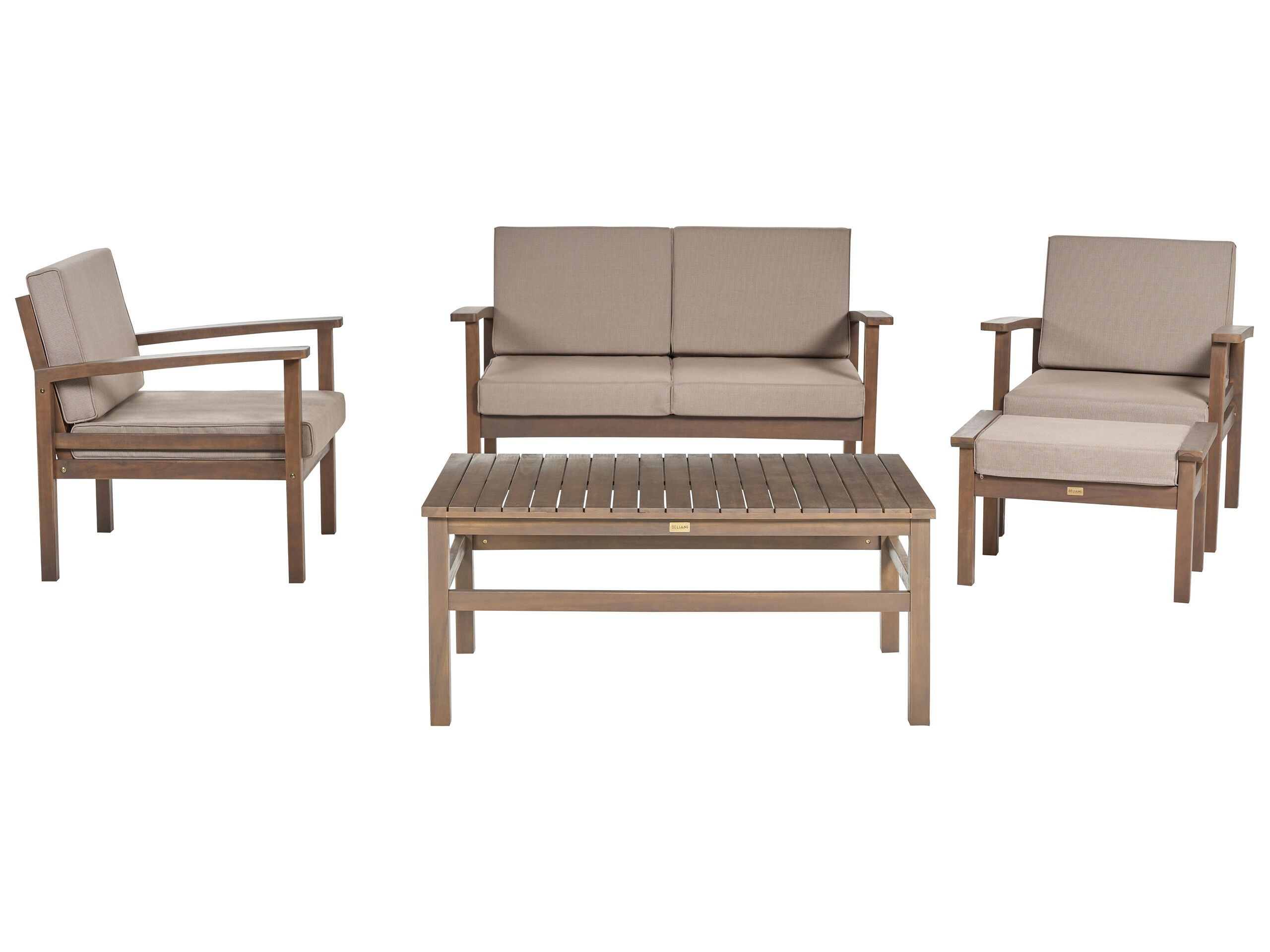 Zestaw ogrodowy sofa i 2 fotele ze stolikiem Certyfikowane drewno