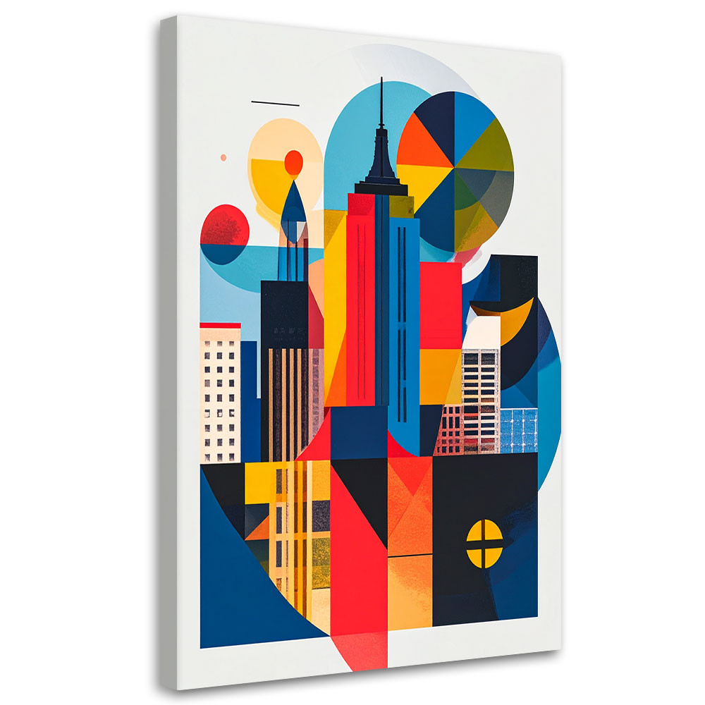 Obraz do salonu biura, Nowy Jork abstrakcja w stylu Bauhaus 20x30