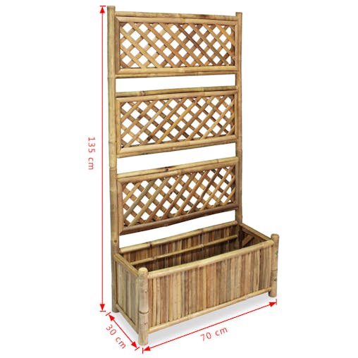 NNEVL Garden Raised Bed with Trellis Bamboo 70 cm