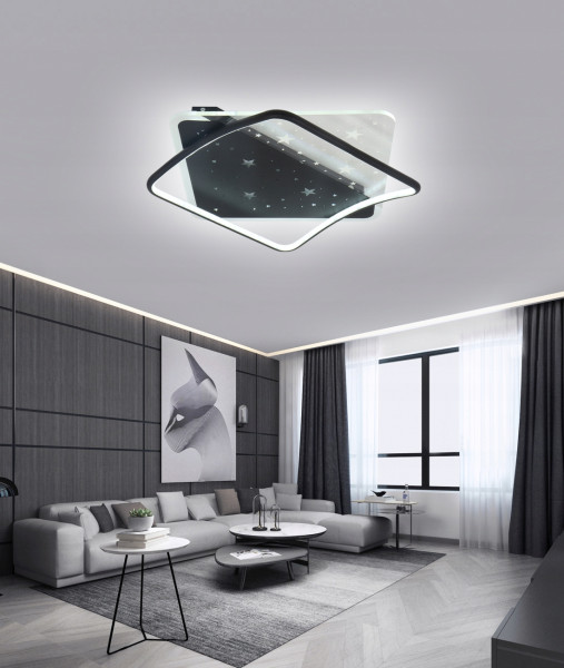 Lampa Żyrandol Plafon Led Do Pokoju Sypialni Salonu Pilot