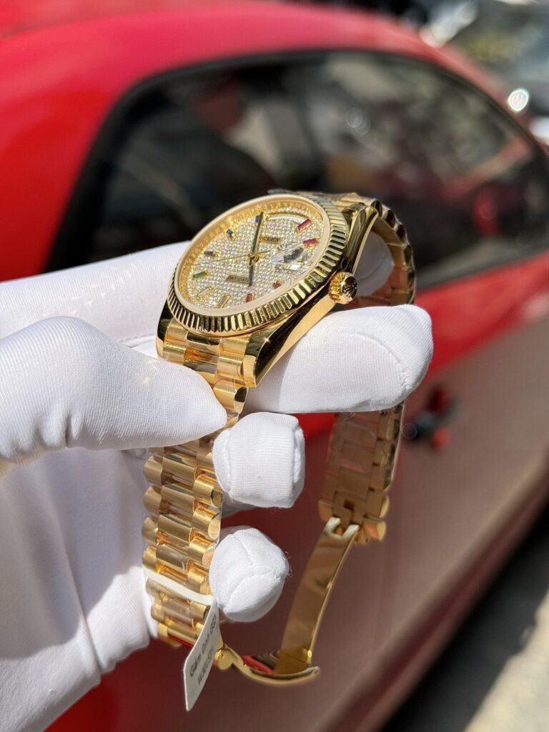 Rolex Day-Date YG Plated Diamond Dial 40mm Super Clone