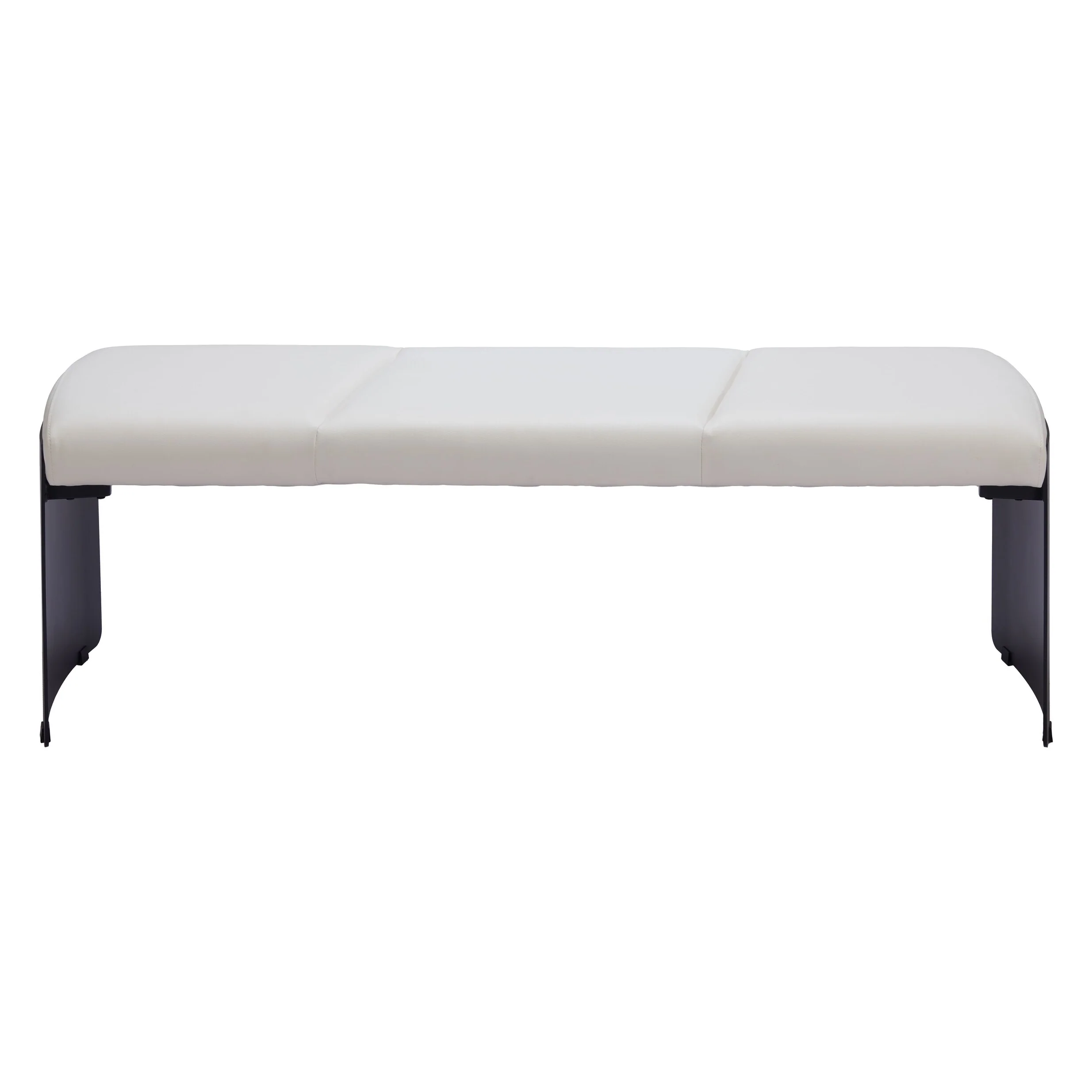 HomeRoots 55 White Faux Leather Upholstered Bench - 55.1' X '18.1' X '15.7