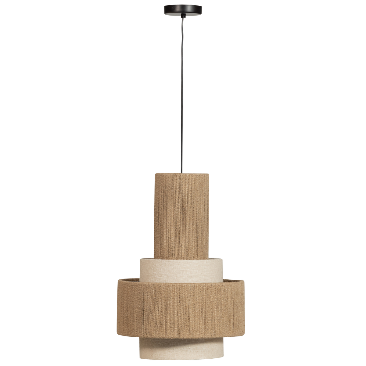 WOOOD hanglamp Pebble - Touw - Naturel - 56x38x38