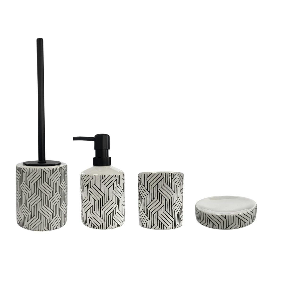 URBAIN - Set de salle de bain 4 pièces en céramique blanc