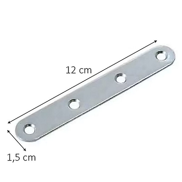 4 Pattes d'assemblage Acier zingué L.120xH.15xEP.2 mm