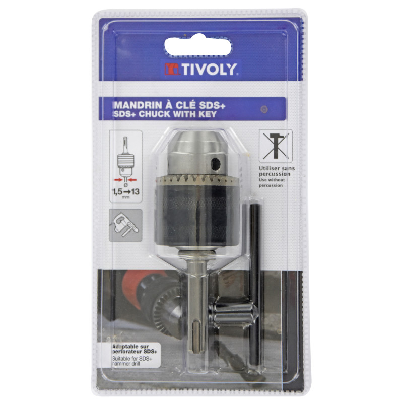 Mandrin à clé SDS  pour perforateur Ø 1,5 - 13 mm TIVOLY