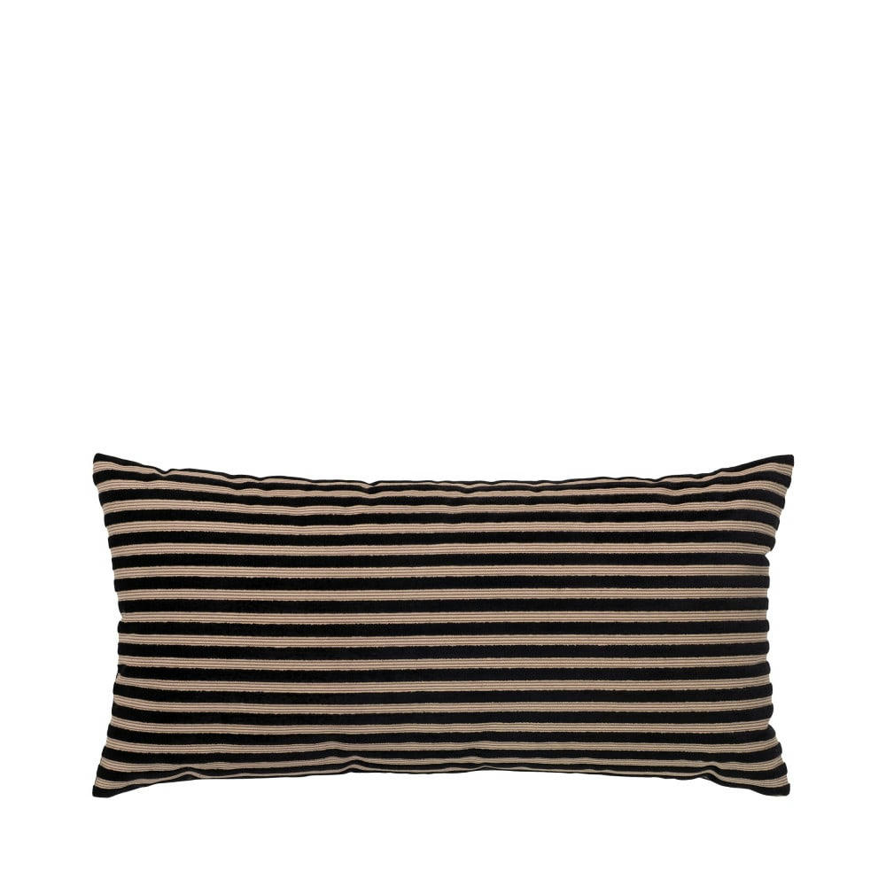 SERPA - Coussin en tissu à rayures 30x60cm naturel  et  noir