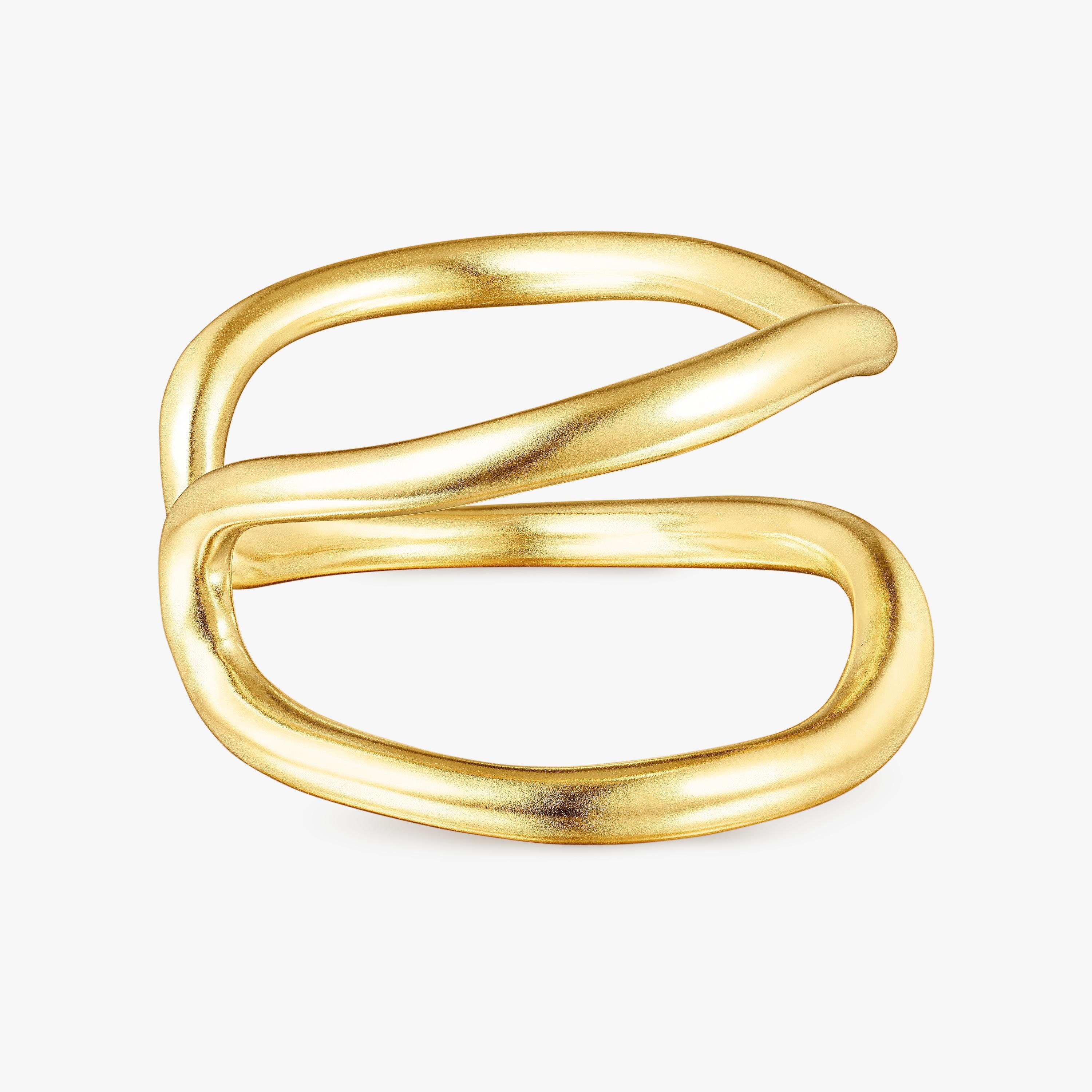Pulsera doble con baño de oro 18 kt sobre plata Hav