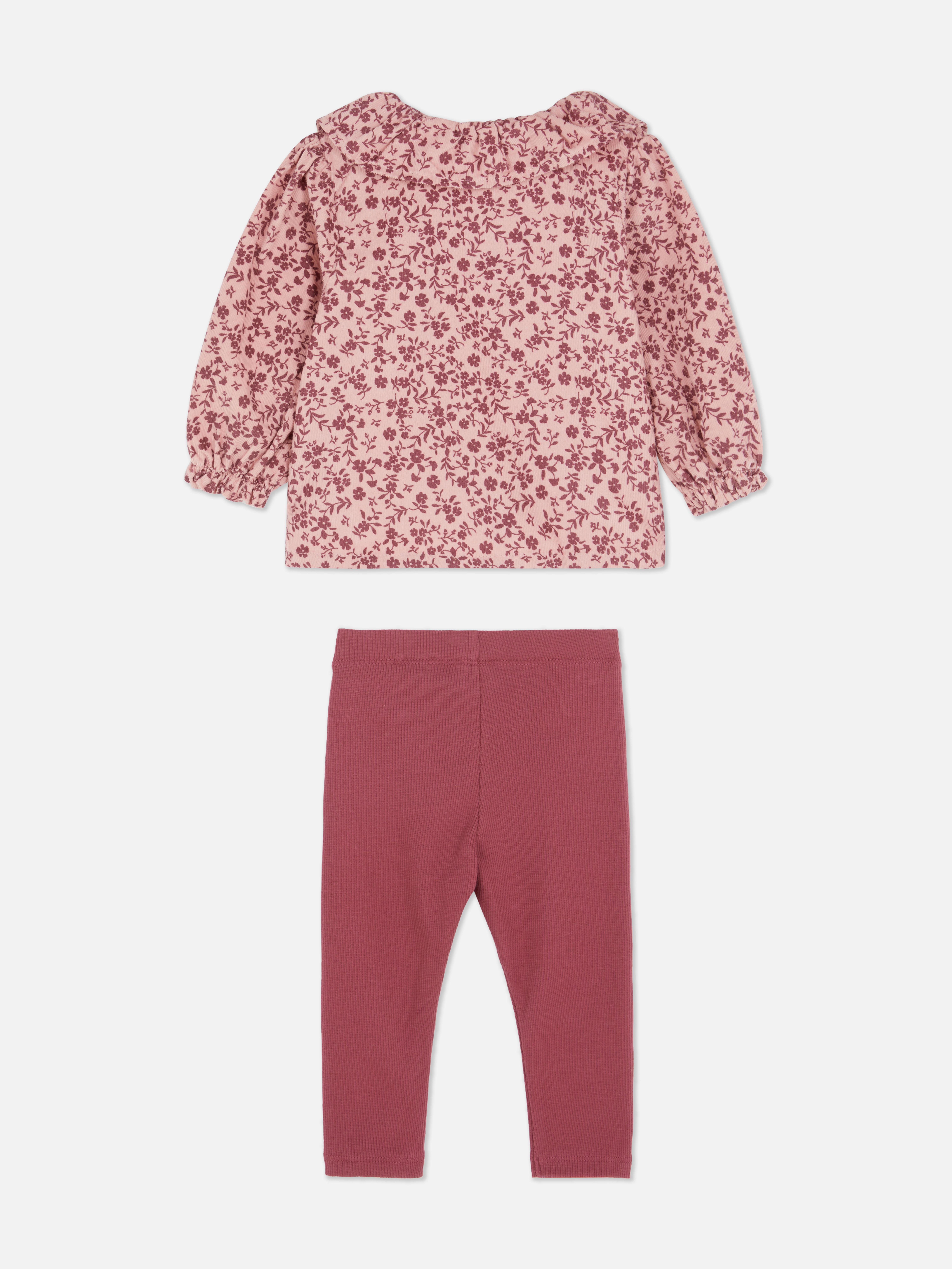 0-36mths | Floral Blouse and Leggings Set