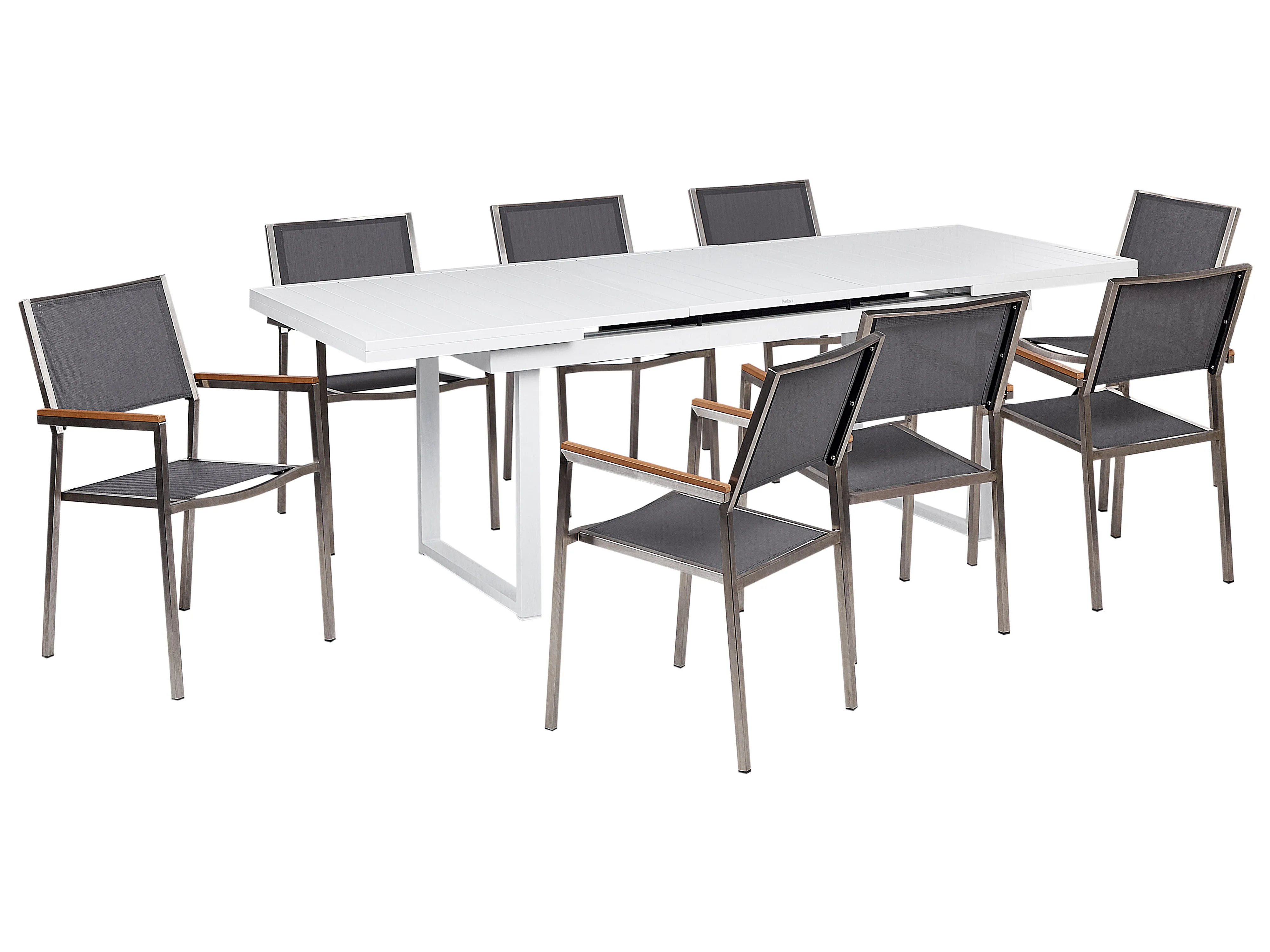 Garden Dining Set 6 Seater VALCANETTO/GROSSETO Metal Grey/ White