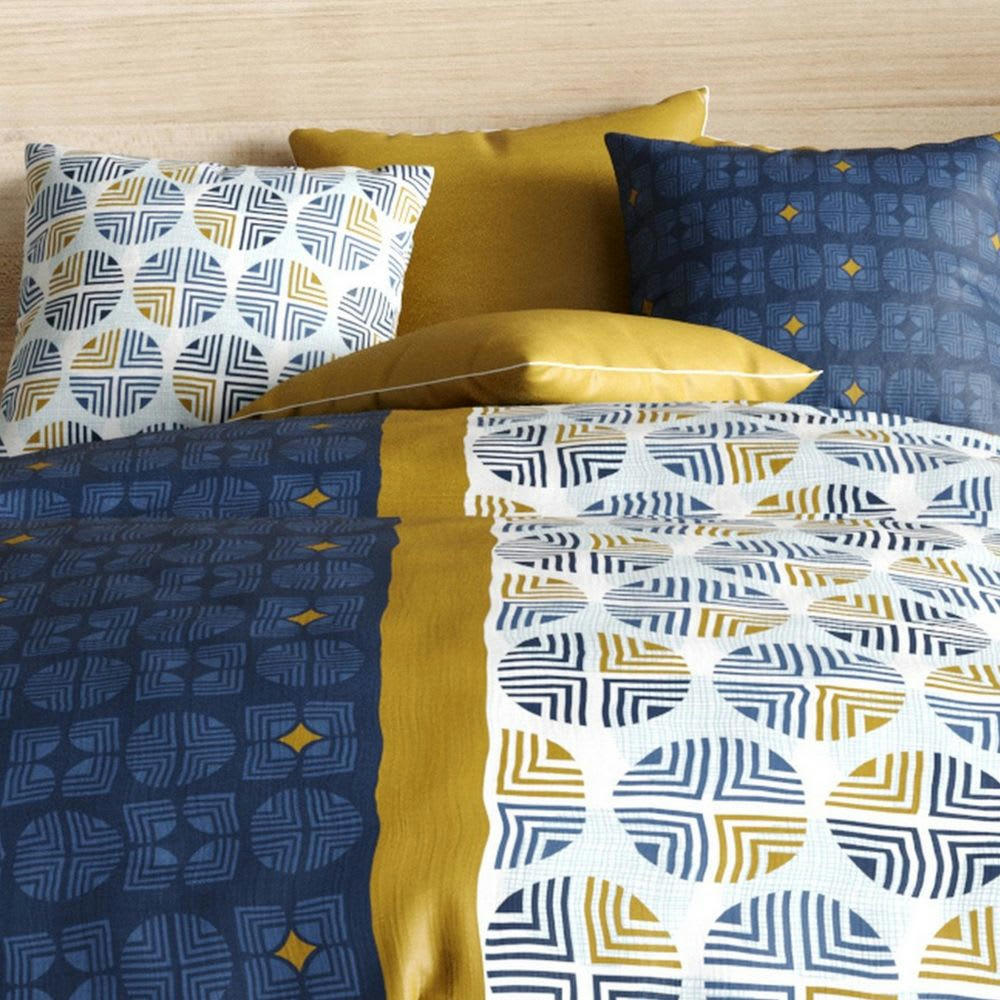 - Parure de lit 2 places coton à motifs 240x260 cm