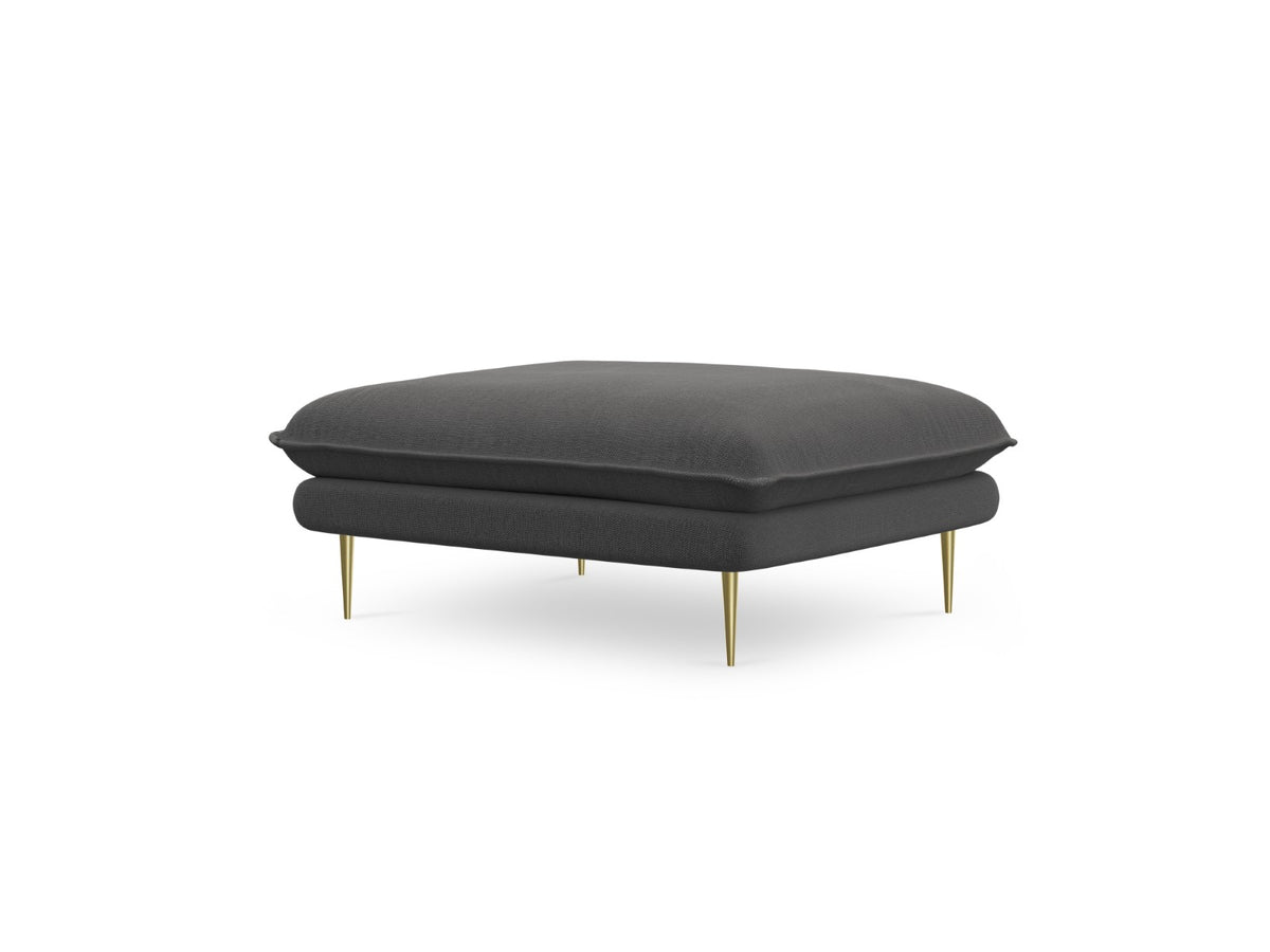 Cosmopolitan Design Poef Vienna structurele stof, donkergrijs - 73x93x43cm