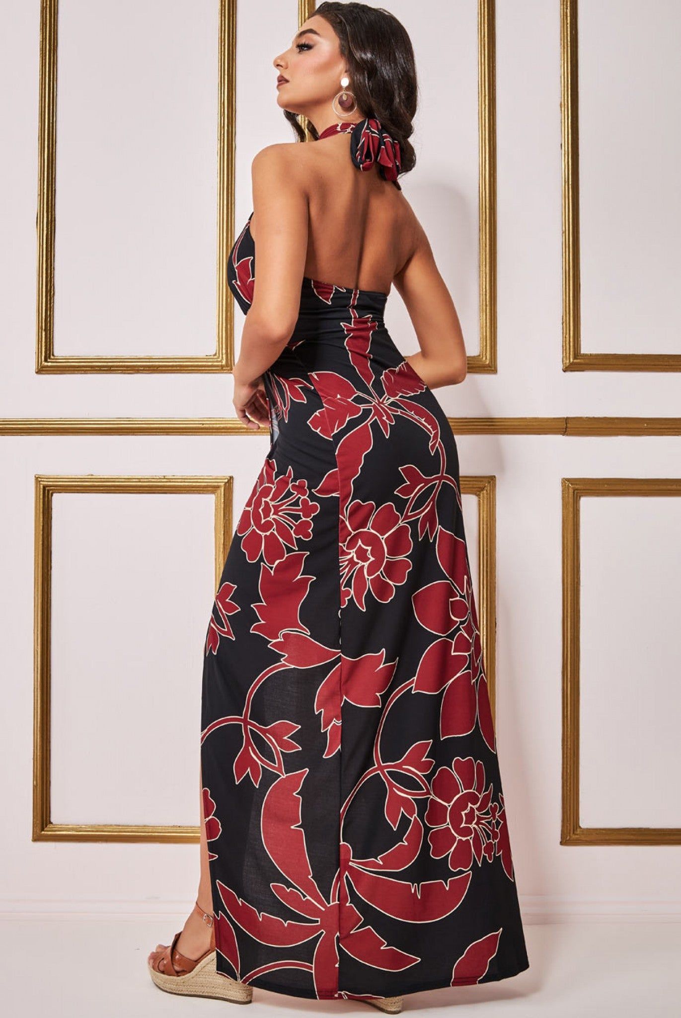 Goddiva Printed Crossover Maxi