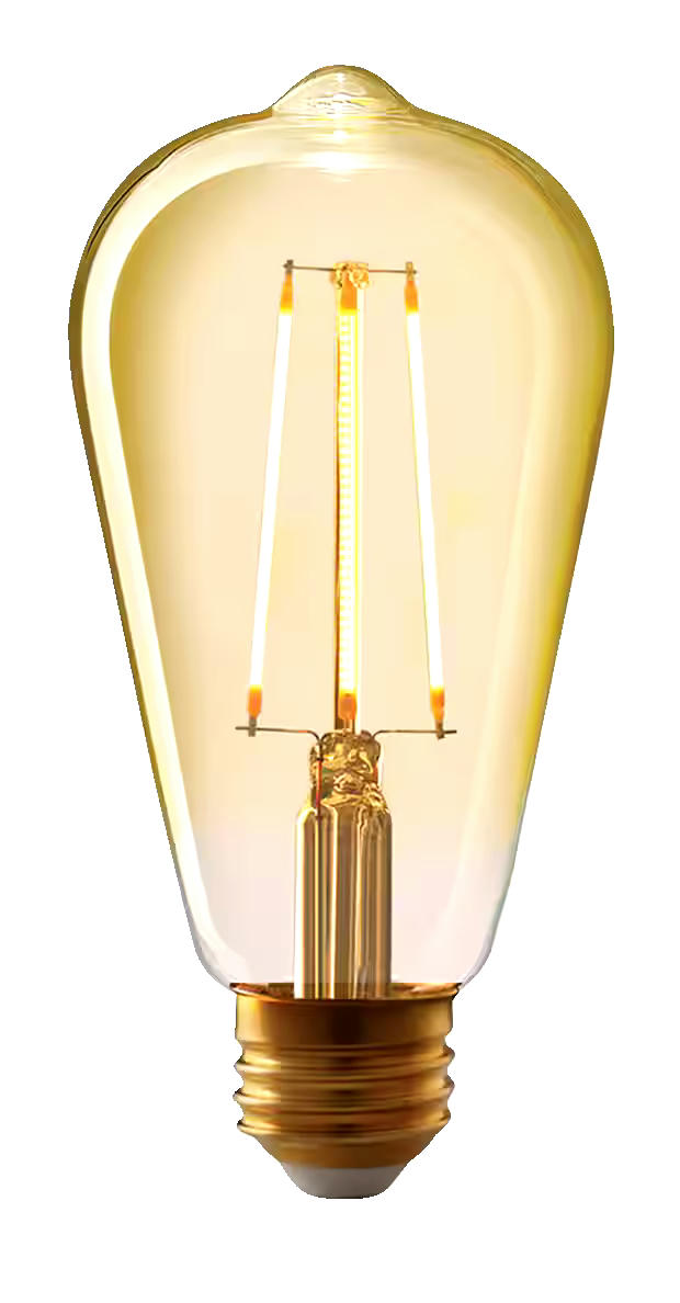 Feit Electric ST19 Vintage Dimmable LED Light Bulbs, 2100K, 400 Lumens, Amber, 6W, 2-pk