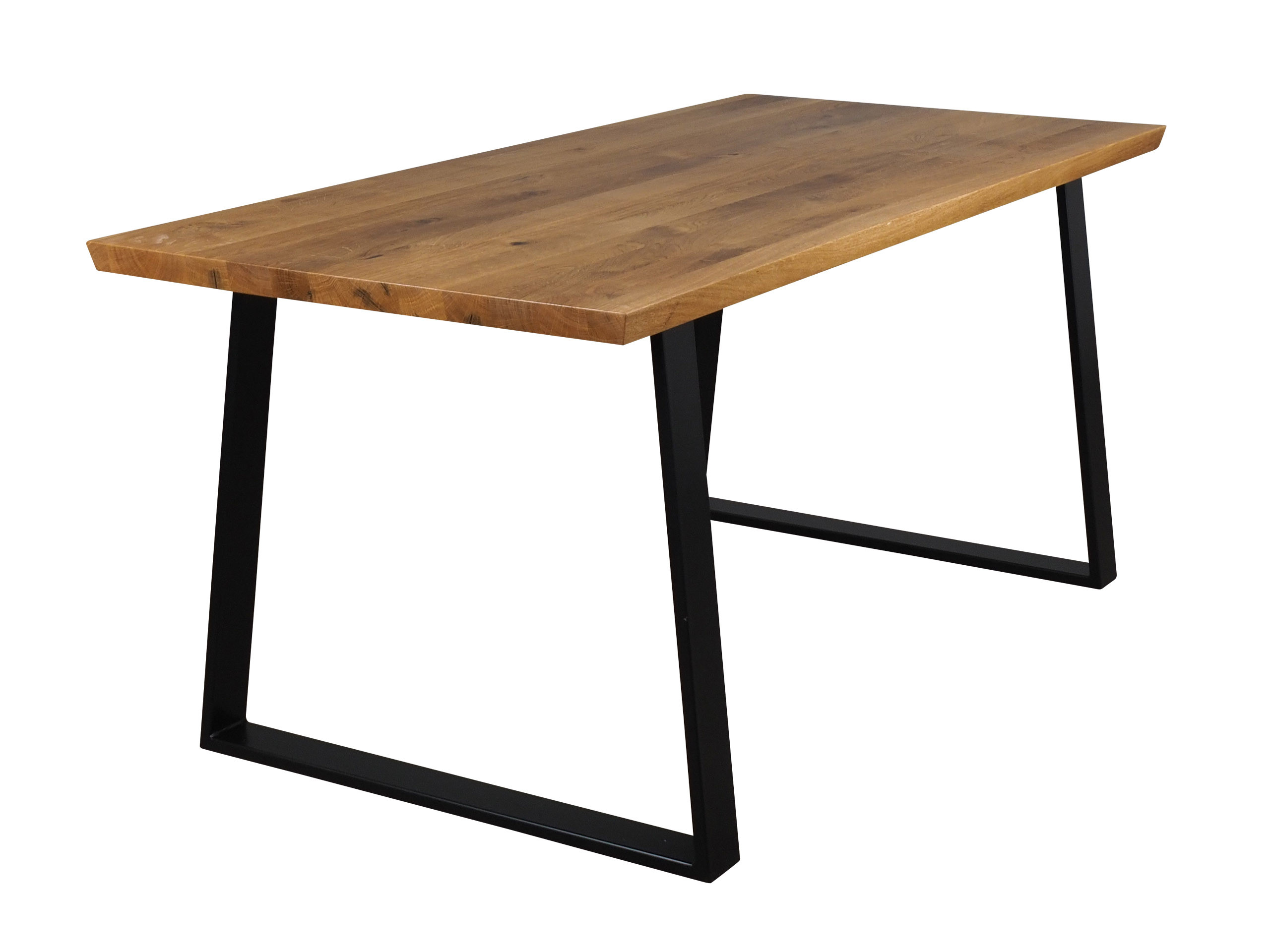 Stół dębowy 180x90 loftowy VALDEZ, metalowe czarne nogi