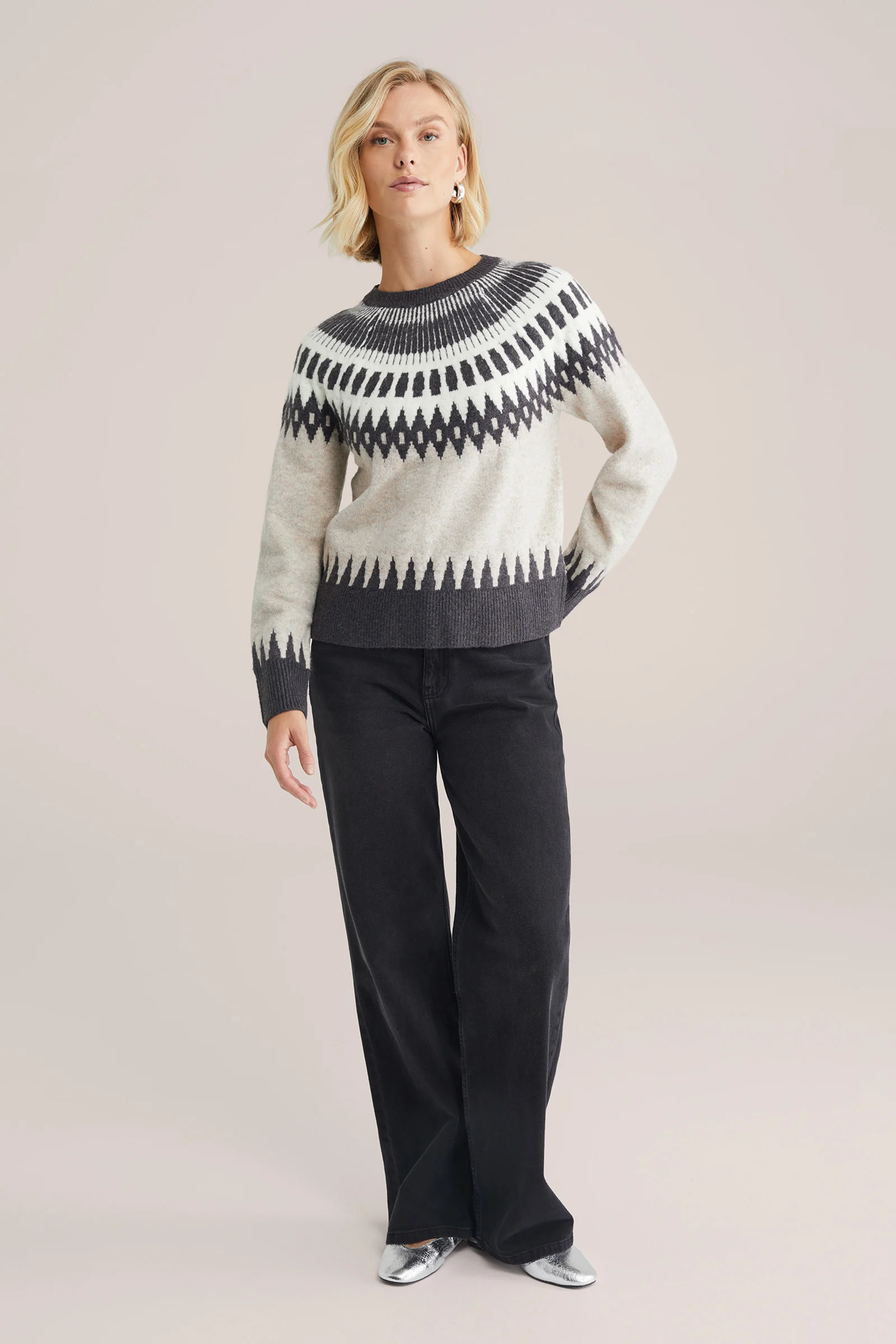 Dames gebreide trui met print