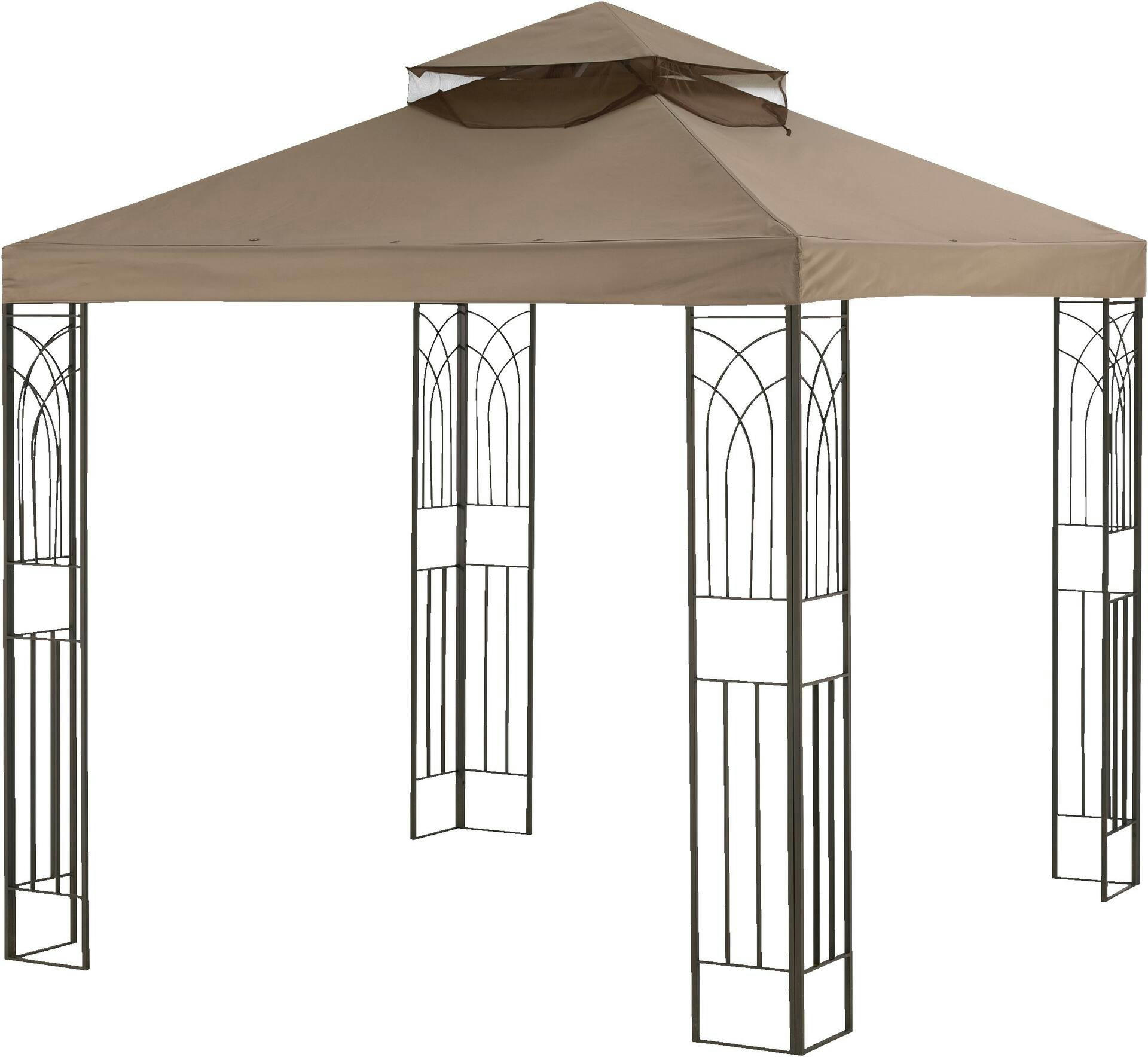 For Living Square Fabric Outdoor/Patio Gazebo Canopy for Crawford Gazebo, Brown, 96x96x32-in
